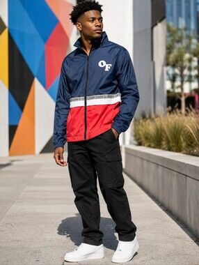 Odd Future OF Reflective Colorblock Nylon Windbreaker Jacket Men's M